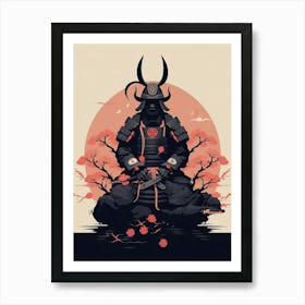 Japanese Samurai Illustration 10 Art Print