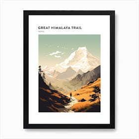 Great Himalaya Trail Nepal 4 Hiking Trail Landscape Poster Art Print