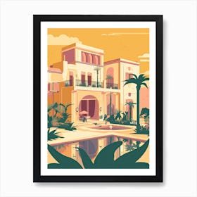 Casablanca Morocco Travel Illustration 3 Art Print