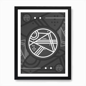 Abstract Geometric Glyph Array in White and Gray n.0096 Art Print