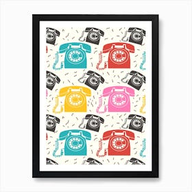 Retro Telephones Art Print