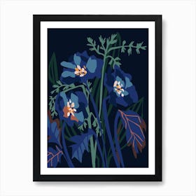 Wild Flowers Modern Floral Illustration Art Print