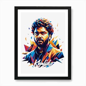 Khalid 01 Portrait Music Icon Style WPAP Pop Art Art Print