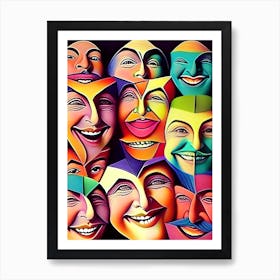 Maskedfaces Art Print