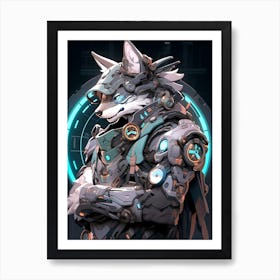 Futuristic Wolf 5 Art Print