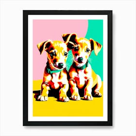 Whippet Pups, This Contemporary art brings POP Art and Flat Vector Art Together, Colorful Art, Animal Art, Home Decor, Kids Room Decor, Puppy Bank - 153rd Art Print