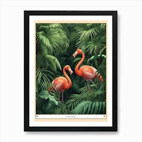 Greater Flamingo Portugal Tropical Illustration 6 Poster Affiche