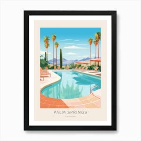 Palm Springs California 1 Midcentury Modern Pool Poster Art Print