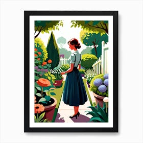 A Woman In The Garden - Into The Garden Art Print