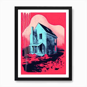 A House In Washington, Abstract Risograph Style 2 Art Print