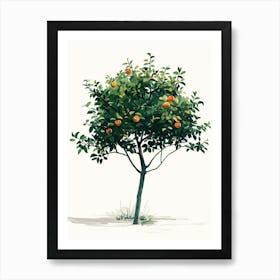 Apple Tree Pixel Illustration 2 Art Print