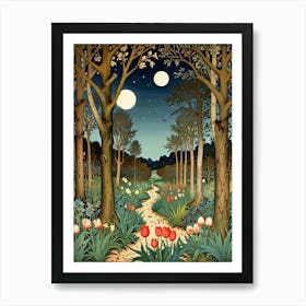 William Morris Tulips In The Woods Art Print