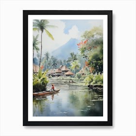 Tirta Gangga Indonesia Watercolour Painting 1 Art Print