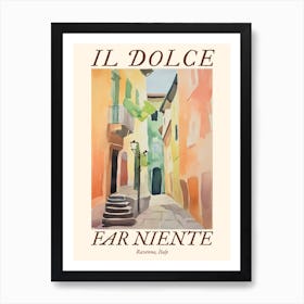 Il Dolce Far Niente Ravenna, Italy Watercolour Streets 3 Poster Art Print