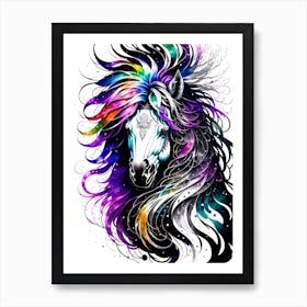 Rainbow Horse 1 Art Print