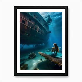 Mermaid Under The Sea-Reimagined 2 Art Print