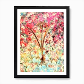 Impressionist Brandlelie Botanical Painting in Blush Pink and Gold Art Print