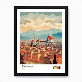 Florence, Italy, Geometric Illustration 2 Poster Art Print