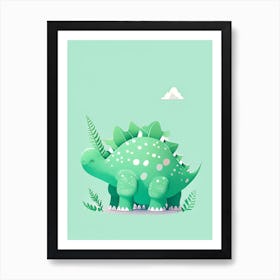 Panoplosaurus Cute Mint Dinosaur Art Print