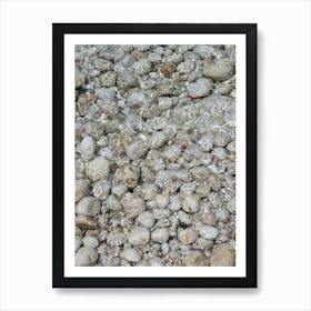 Clear sea water and white stones Art Print