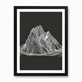 Creag Meagaidh Mountain Line Drawing 6 Art Print