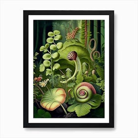 Garden Snail Woodland 1 Botanical Art Print