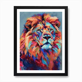 Asiatic Lion Fauvist Painting 1 Art Print
