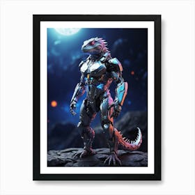 Lizard In Cyborg Body #4 Art Print