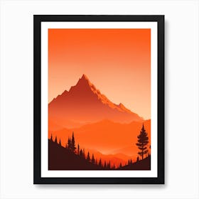 Misty Mountains Vertical Composition In Orange Tone 203 Art Print