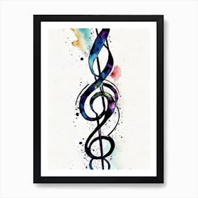 Treble Clef Symbol 1 Minimal Watercolour Art Print