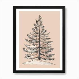 Fir Tree Minimalistic Drawing 4 Art Print