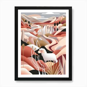 Sheep In The Mountains Art Print