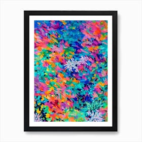 Acropora Spathulata Vibrant Painting Art Print