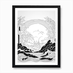 Black And White Nature Illustration Art Print