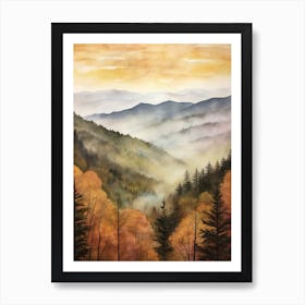 Autumn Forest Landscape The Great Smoky Mountains Art Print