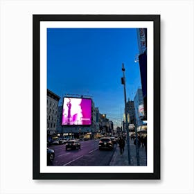 Billboard Awaiting Advertisement Installation Stands In Stark Contrast To An Urban Street Scene G Art Print