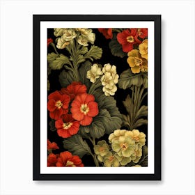 English Primrose 1 William Morris Style Winter Florals Art Print