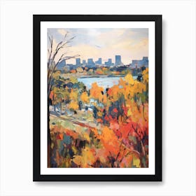 Autumn City Park Painting Echo Park Los Angeles United States 1 Art Print