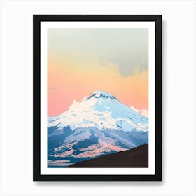 Cotopaxi Ecuador Color Line Drawing (1) Art Print