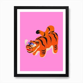 Hariko No Tora Pink Tiger Doll Art Print