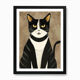 Black And White Cat 28 Art Print