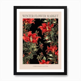 Christmas Cactus 3 Winter Flower Market Poster Art Print