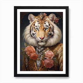 Tiger Art In Rococo Style 3 Art Print