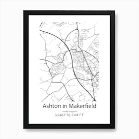 Ashton,New Zealand Minimalist Map Art Print