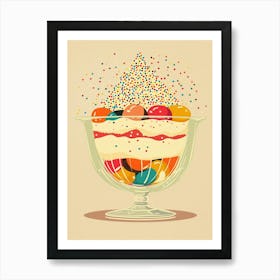 Trifle With Rainbow Sprinkles Beige Illustration 2 Art Print