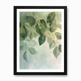 Green Leaves On A Branch 1 Art Print