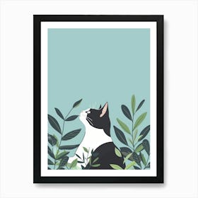 Cat In The Leaves 1 Art Print