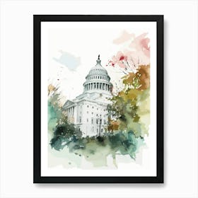 Washington Dc Neighborhood Watercolour 3 Art Print