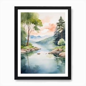 Watercolor Landscape Painting 4 Art Print