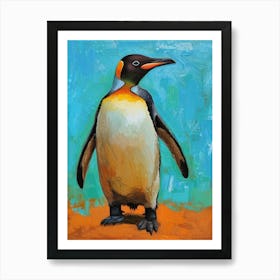 Galapagos Penguin Signy Island Colour Block Painting 3 Art Print